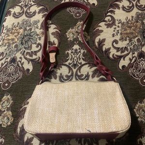 Etienne Aigner Woven Straw Handbag Beige Cute